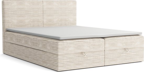 Meuba La Perla Boxspring Beige 140x200 met 8cm Topper - €699,95
