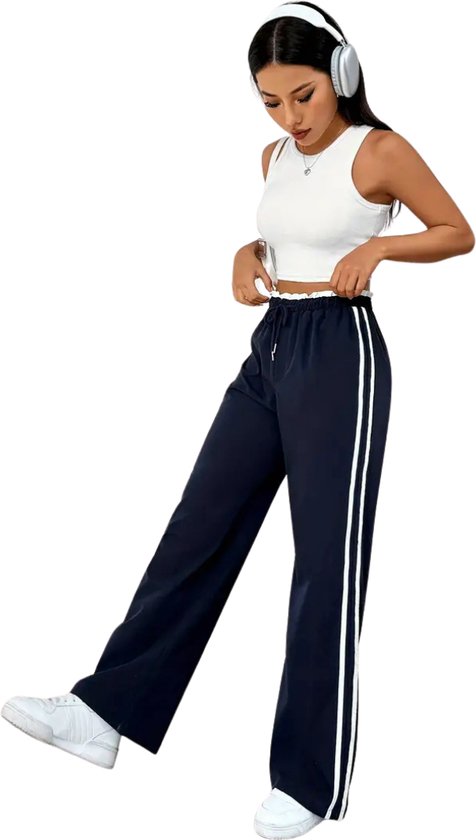 Bovista Pantalon d'entraînement Femme - Pantalon de sport - Pantalon d'entraînement long - Survêtement - Vêtements de sport - Bleu marine - M