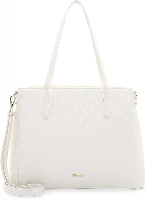 Tamaris Anja Shopper White, Borsa Donna In Ecopelle, 40x27x3.5 Cm, Con Tracolla Regolabile E Manici, Ampia E Stabile