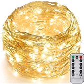 BOTC Lichtsnoer Binnen en Buiten Met Afstandsbediening - Fairy Lights 10 meter - LED Lampjes Slinger - Soothe Lichtsnoer Binnen - Op Batterijen - Warm White