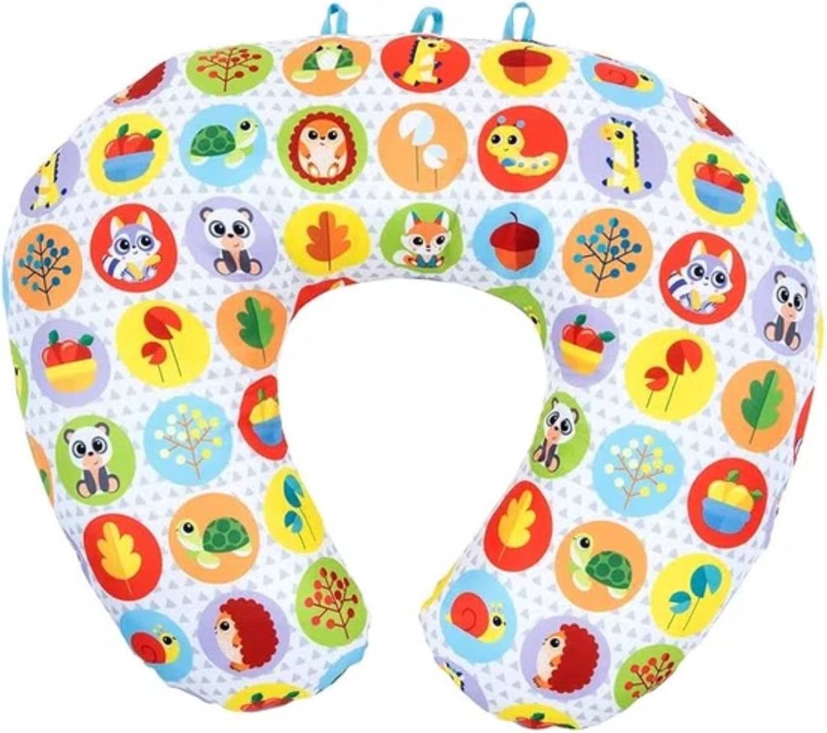 Dierenkussen Voor Kinderen - Versterkt de Spieren - 3 Afneembare Speeltjes - Ergonomische Vorm - Wasbaar - Zacht Babykussen - Aanbevolen door Kinderartsen - Vanaf 2 tot 9 Maanden - Meerkleurig