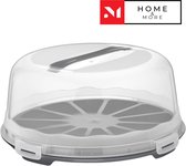 Taartdoos Rond Grijs - Taartbox - Vershouddoos - Transparant rond - 15 cm Hoog - BPA vrij - Met klikklep - Taartdoos