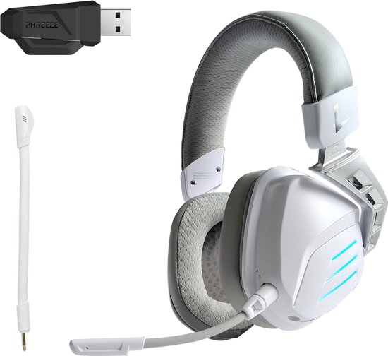 Phreeze GHW3 Gaming Headset met Microfoon - Bluetooth + 2.4Ghz USB C + USB A Dongle - Draadloos - RGB - 7.1 3D Surround Sound - Ultra Low Latency - Geschikt voor PS5, PS4, Nintendo Switch, PC Game Headsets PS5