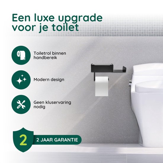 Zwart - Vierkant - Reserverolhouder Toiletrolhouders