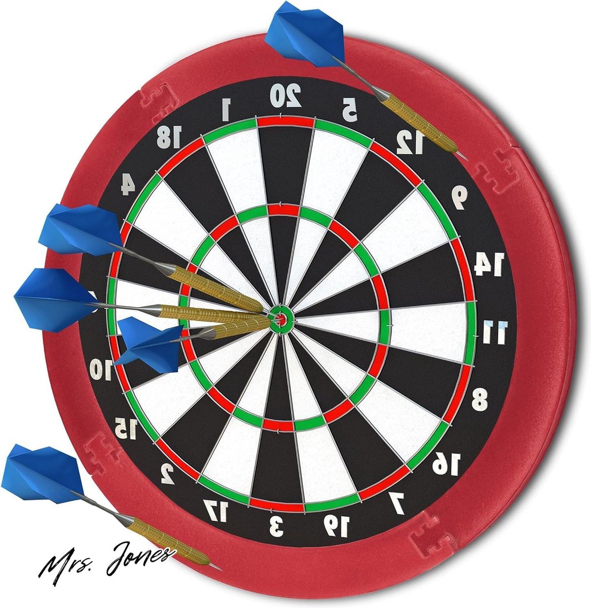 Mrs. Jones Dartbord Surround Ring R5 - Beschermring Darts Muurbescherming - Diameter 45 cm Rond Backboard Bordeaux .