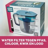 Bol.com Verwijder PFAS Kwik Lood en Chloor - Waterkan met Filter - PRO Multistage Waterfilter 2.4 Liter - Verlaag TDS naar 0 - 2... aanbieding