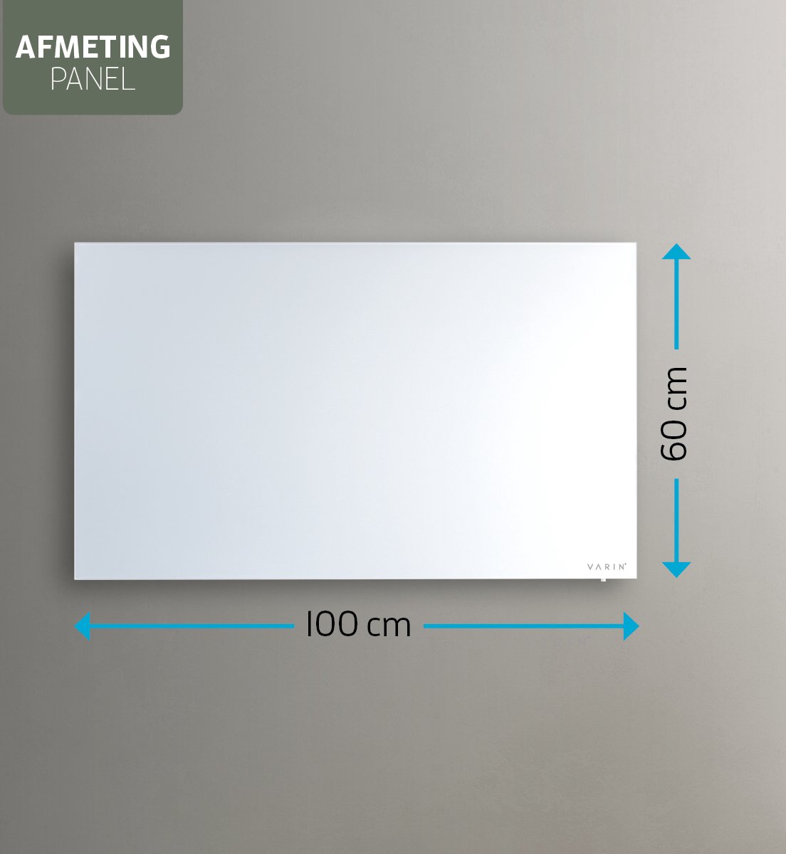Varin® Smart Design Infrarood verwarmingspaneel - 600W - 100x60cm - Helder wit glas - IP24 - Met thermostaat - Wandmontage of verrijdbaar - Elektrische verwarming - Infrarood paneel verplaatsbaar - Kachel - Heater bureau - Terrasverwarmer - Tuya Wifi – foto 2
