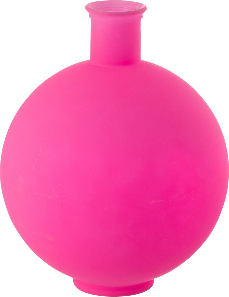J-Line vaas Ball - glas - neon roze - large
