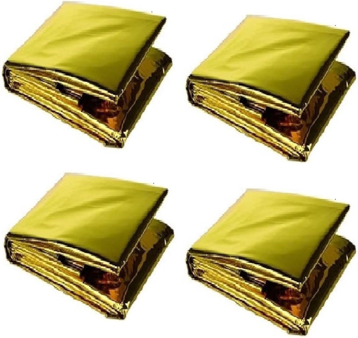 Goedkoopste 4 stuks - Nooddeken - Noodpakket - overlevingsdeken - Reddingsdeken - Isolatiedeken - thermische - Folie Deken - Geïsoleerde Survival Dekens - Goud Zilver - 160x210cm - voor buiten, wandelen, kamperen