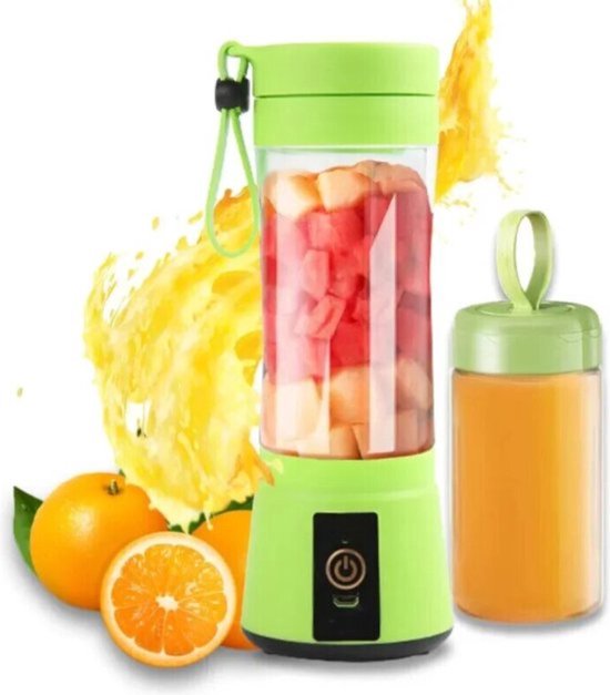 Milkshake machine - Draagbare Blender To Go - Elektrische Slowjuicer - Oplaadbare Milkshake Maker 380ml - Fruit Mixer - Groen van Merkloos — afbeelding 3