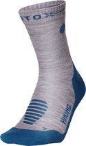 STOX Energy Socks Merino Wandelsokken Dames - Enkelsokken Wandelen - Zilvergrijs / Blauwgroen - Merino Wol Compressie Sokken - Naadloos - Outdoor - Hiking - Maat: 38-40