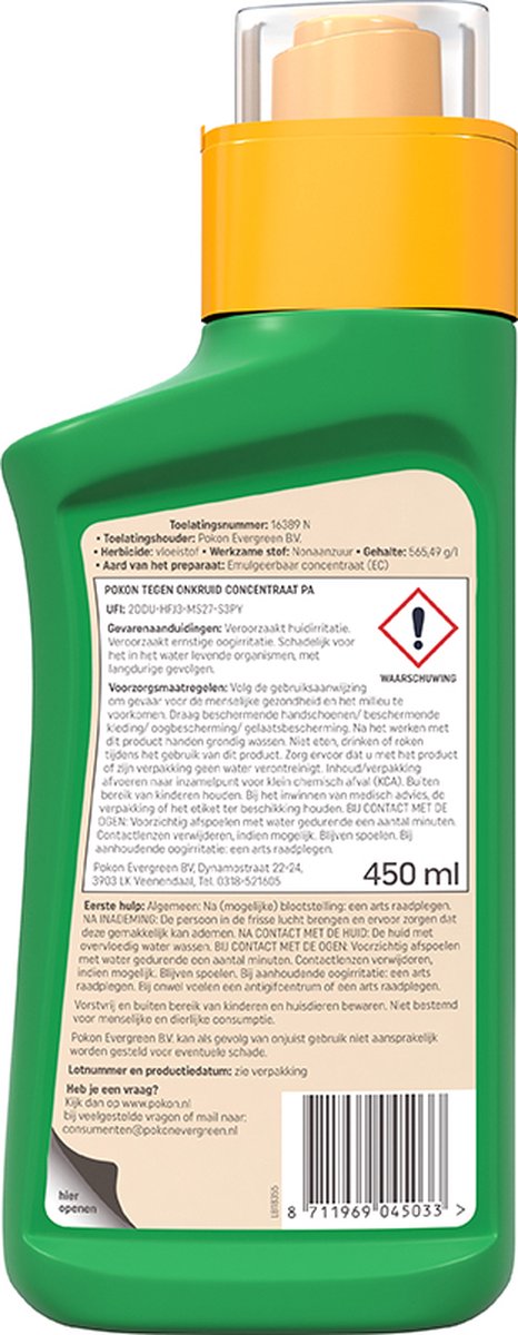 Pokon tegen Onkruid - Concentraat - 450ml - Onkruidbestrijding - Natuurlijk - Voldoende voor 200m² van Merkloos	 — afbeelding 3