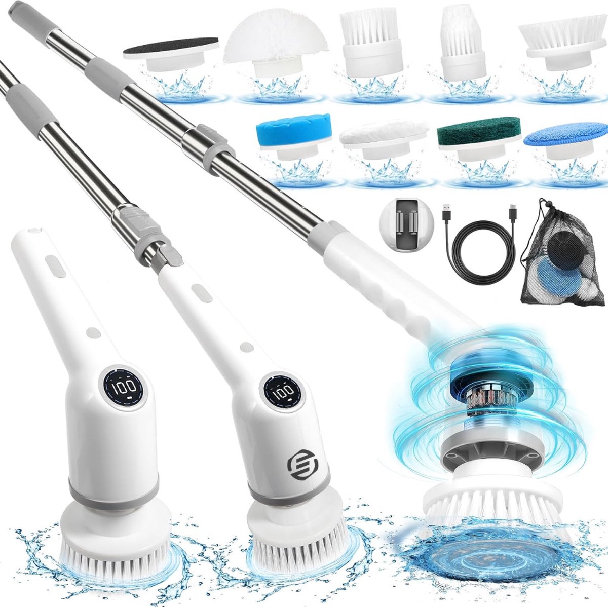 Goedkoopste Elektrische Spinschrobber- Spinning Schrobber - Elektrische Spin Schrobber - Draaiende Schrobber - Elektrische Schrobber - Schrobmachine - Poetsmachine - Schrobber - Elektrische Schrobborstel - Scrubber - Boenmachine - Spinscrubber - Elektrische Scho