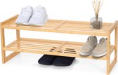 Brixy Étagère à chaussures – 2 couches – Étagère à chaussures en Bamboe – Armoire à chaussures – Pour 9 paires de Chaussures pour femmes – Bois