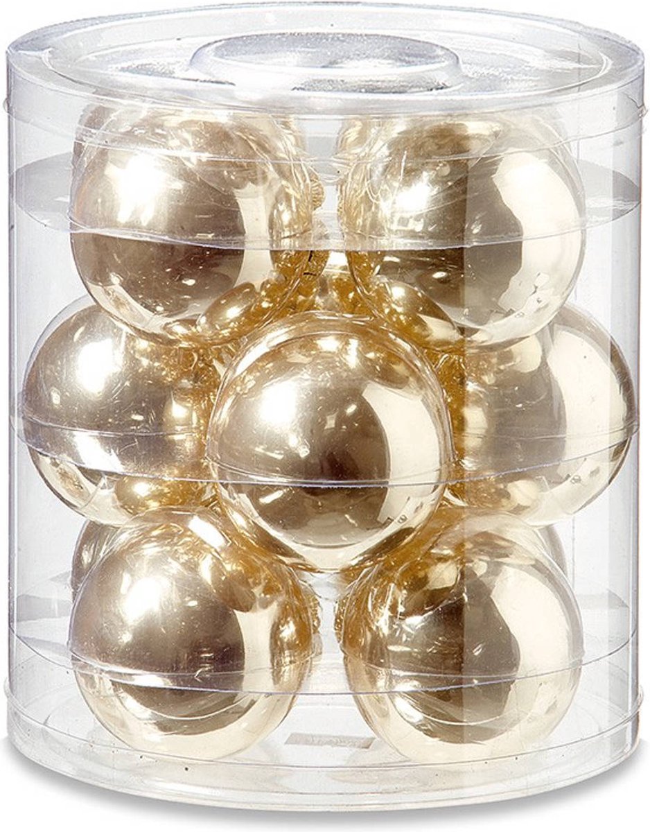 Doos met 24 kerstballen Goud Ø 6 cm - Glas