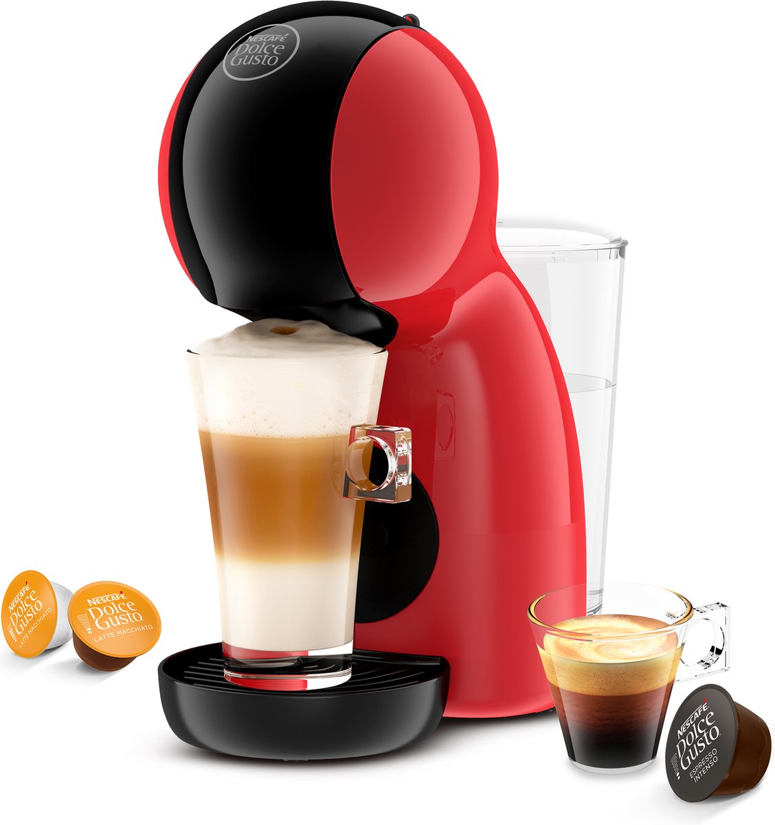 Krups Nescafé Dolce Gusto Piccolo XS rood koffiezetapparaat Ultra Compact koffiepad koffiemachine multidranken intuïtieve druk 15 bar eco-modus KP1A3510
