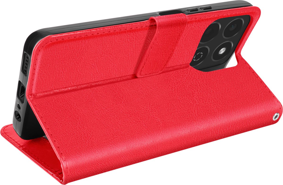 Mayaxess, Etui voor Honor 200 Smart Wallet met sleutelkoord, Rood