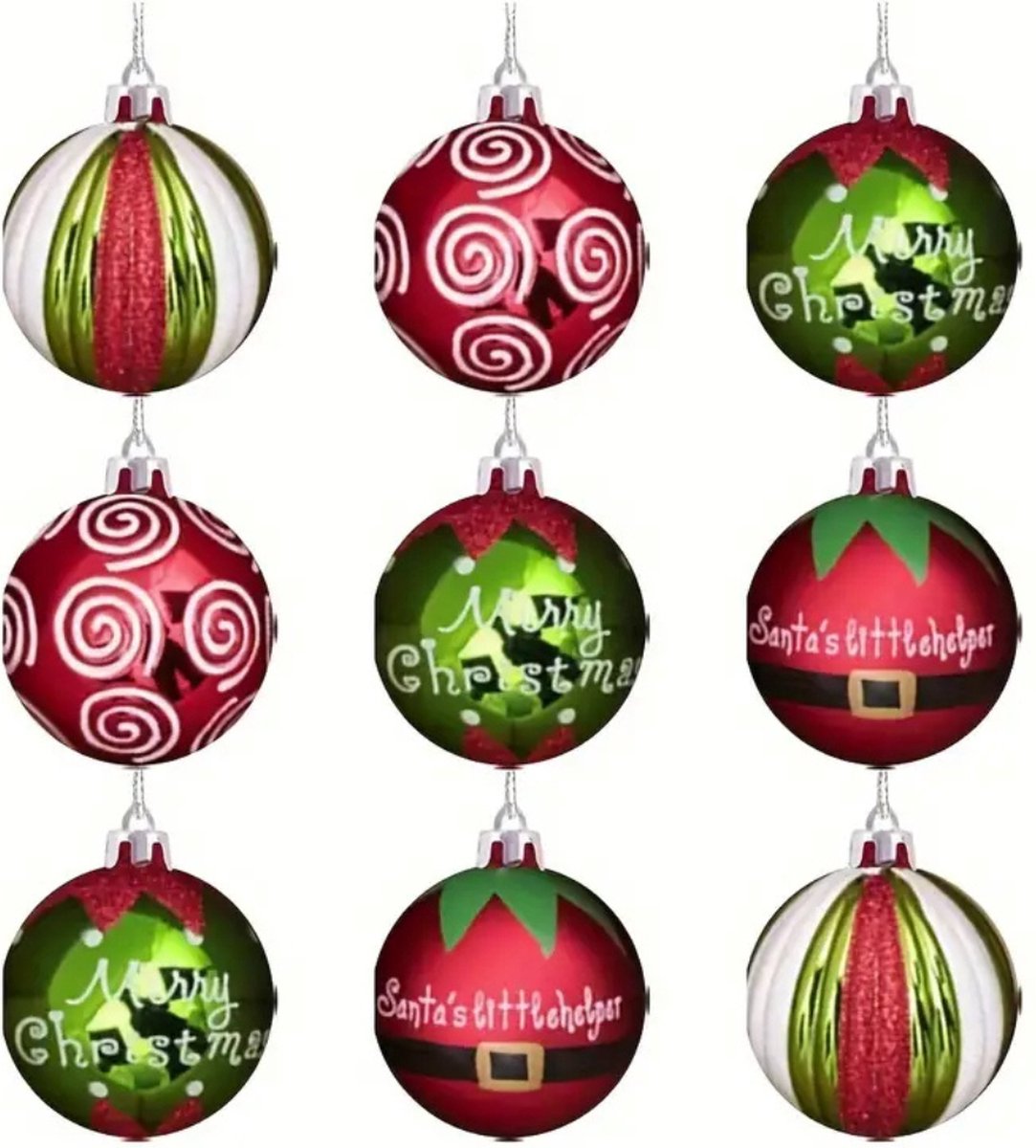 Bovista Kerstballen - Kerstversiering - Plastic - 6 cm - 9 stuks