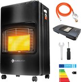 Eurocatch Gaskachel - Mobiele kachel Incl. Slang en Drukregelaar - Heater - Zwart - 4200W