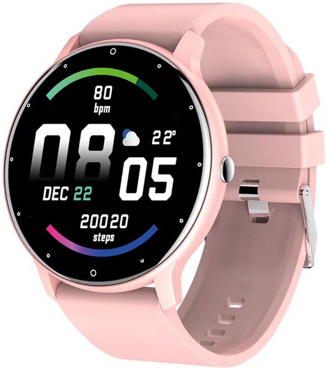 Royal Supplies SQ-33 Smartwatch - Smartwatch Heren - Smartwatch Dames- Smartwatch Kinderen - HD Touchscreen - Horloge - Stappenteller - Bloeddrukmeter - Saturatiemeter - IOS & Android -Screenprotector- Roze