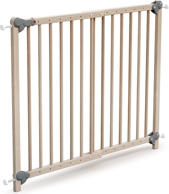 WEBABY Uitschuifbaar babyhekje in hout Beuken onbewerkt 110 cm LOKEE