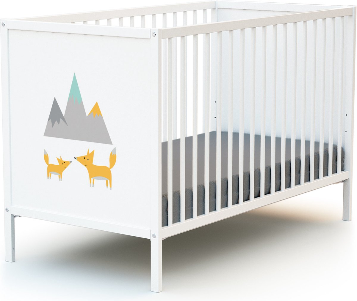 WEBABY - Kinderbed Renard in hout Wit 60 x 120 cm ALBA