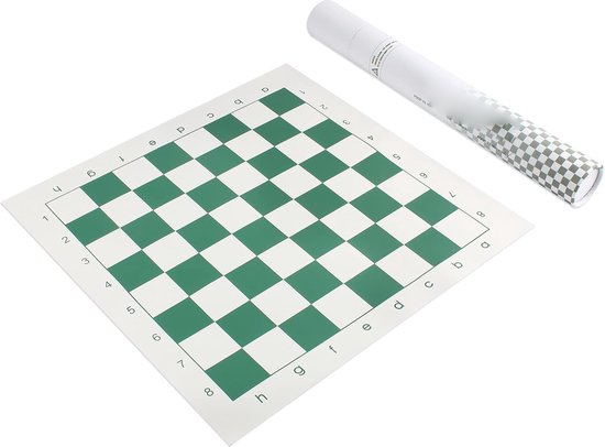 Foto: Oprolbaar schaakbord 35x35 cm bruin schaakbord van vinyl compact en draagbaar geschikt voor beginners en gevorderden strategisch schaakspel bord