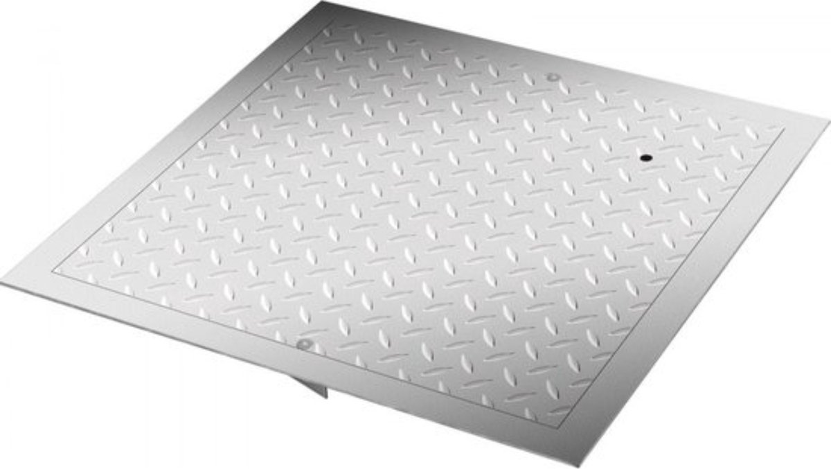 Verzonken Putdeksel Toegangsluik Antislip Framemaat 57 x 57 cm Zilver