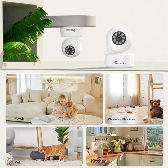 Bealive® Camera beveiliging - bluetooth - Wifi - App - 4x zoom - 355 graden draaibaar - Ingebouwde microfoon en luidspreker - Dag en nacht zicht Baby camera - Kinderen camera - Honden camera van Bealive® — afbeelding 3