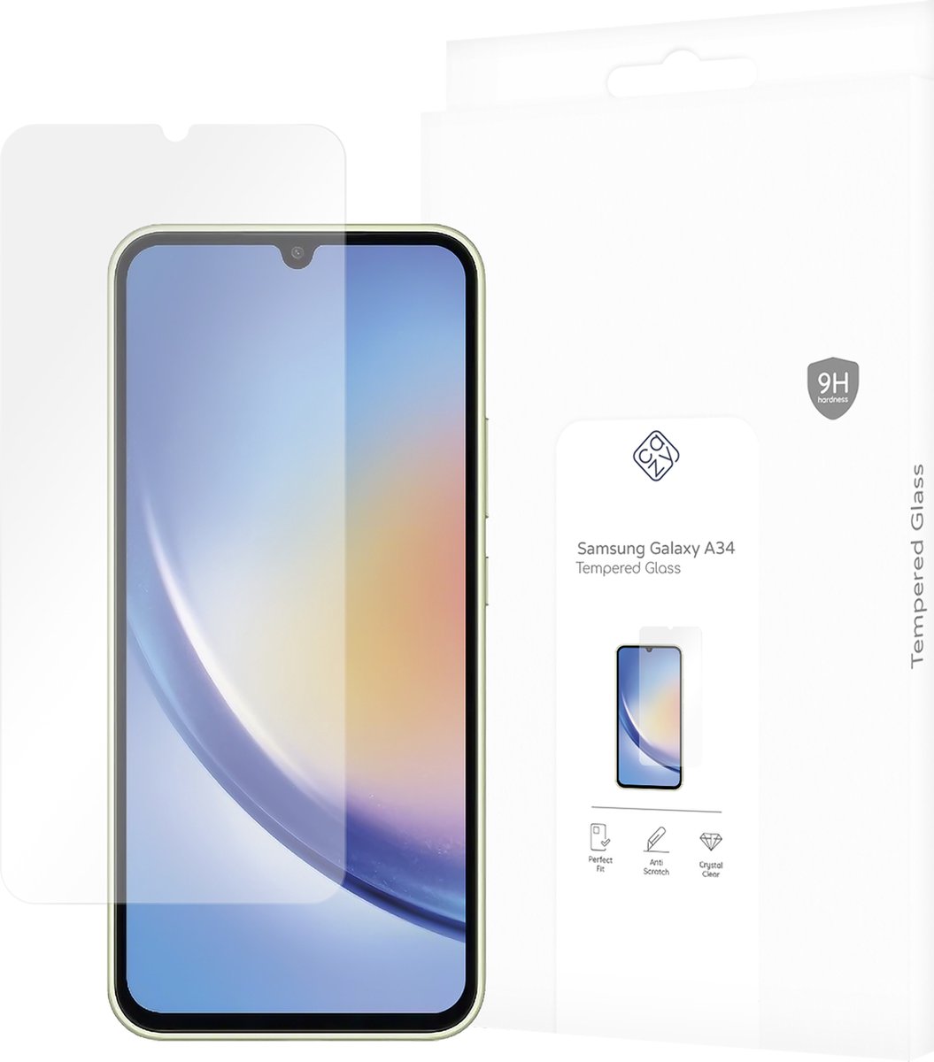 Cazy screenprotector geschikt voor Samsung Galaxy A34 - Screenprotector Gehard Glas