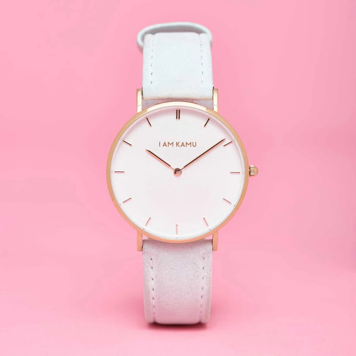 IAMKAMU - Ophelia - Horloge - Wit - Goud - Leer - RVS