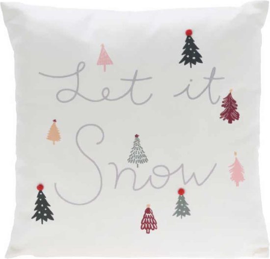 VEEKAY Kerstkussensloop, set van 4, kerstdecoratie kussenhoezen, 50 x 50 cm, omkeerbaar patroon, linnen decoratieve sierkussenhoezen, sierkussen, kerstkussenhoes voor bank, sofa, slaapkamer, woonkamer
