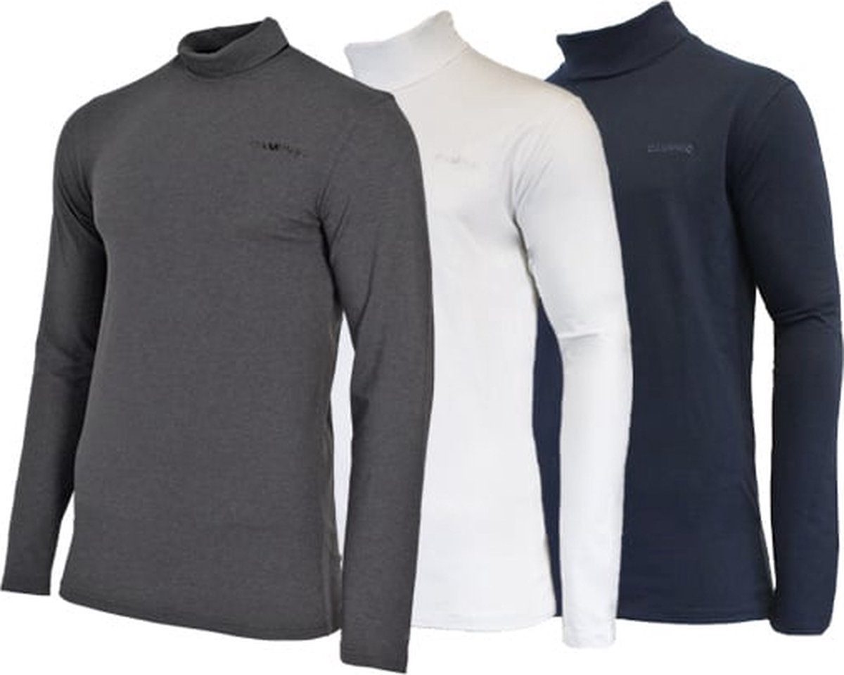 3-Pack Campri Skipully Wintersportpully Heren Charcoal-marl/ 267 Marineblauw