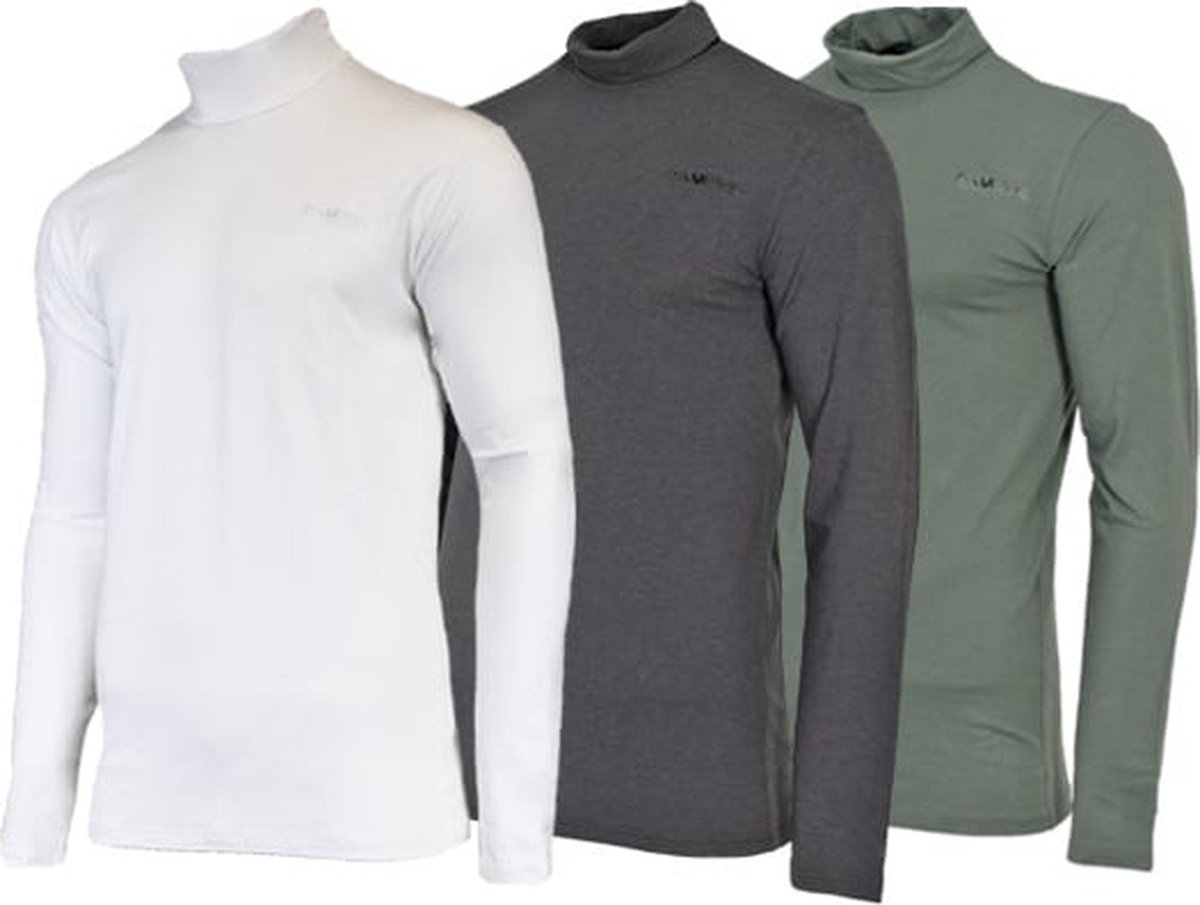 3-Pack Campri Skipully Wintersportpully Heren /Charcoal-marl/Jungle 646 Groen