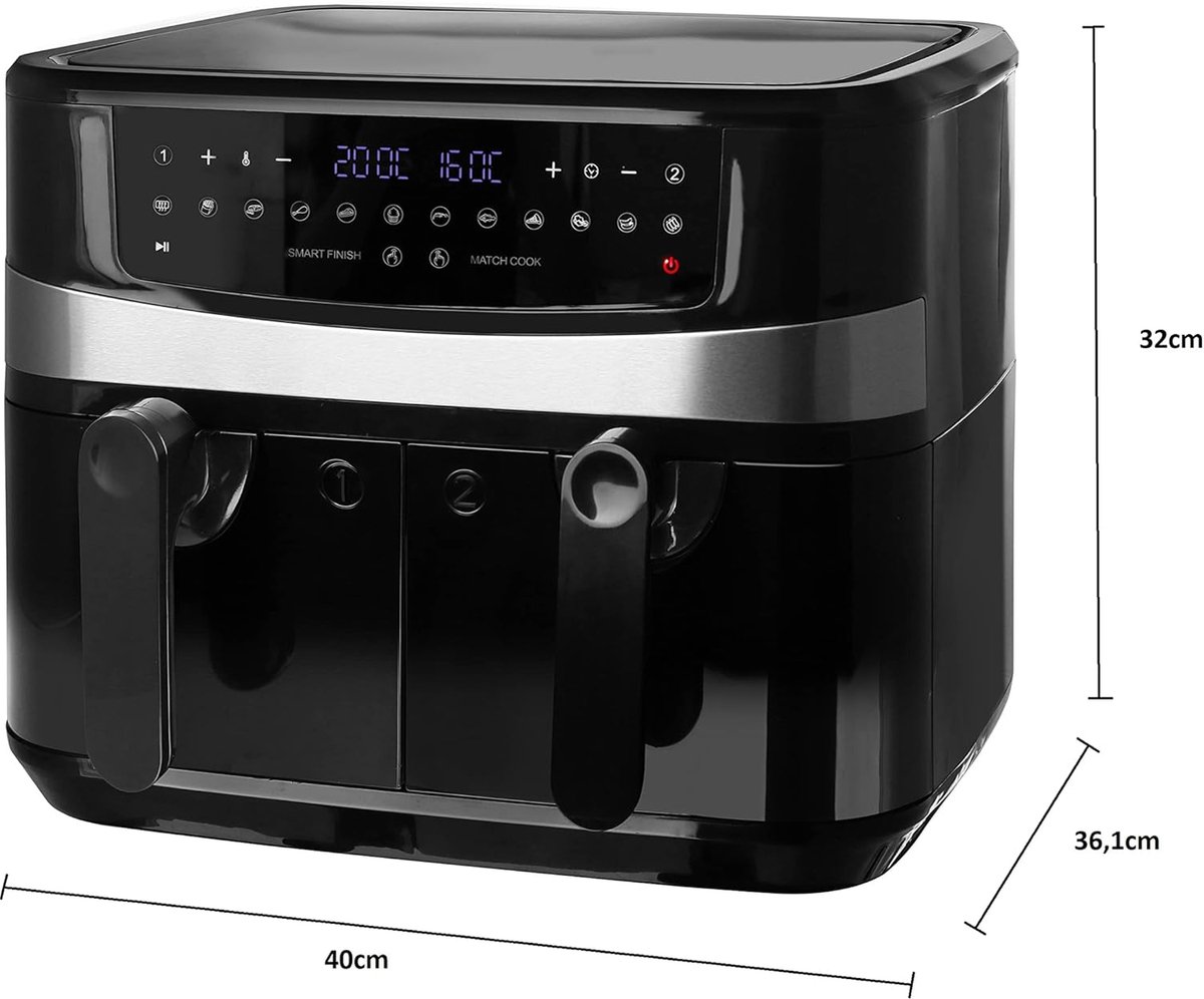 Afbeelding 3 van Dubbele Airfryer - Dubbele Mand - Dual Cook - Heteluchtfriteuse