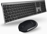 Macally ACEBTKEYSGCB Draadloze Bluetooth toetsenbord en muis combo - Spacegray - US (QWERTY) toetsenbord met zwarte toetsen - Muis met stille knoppen