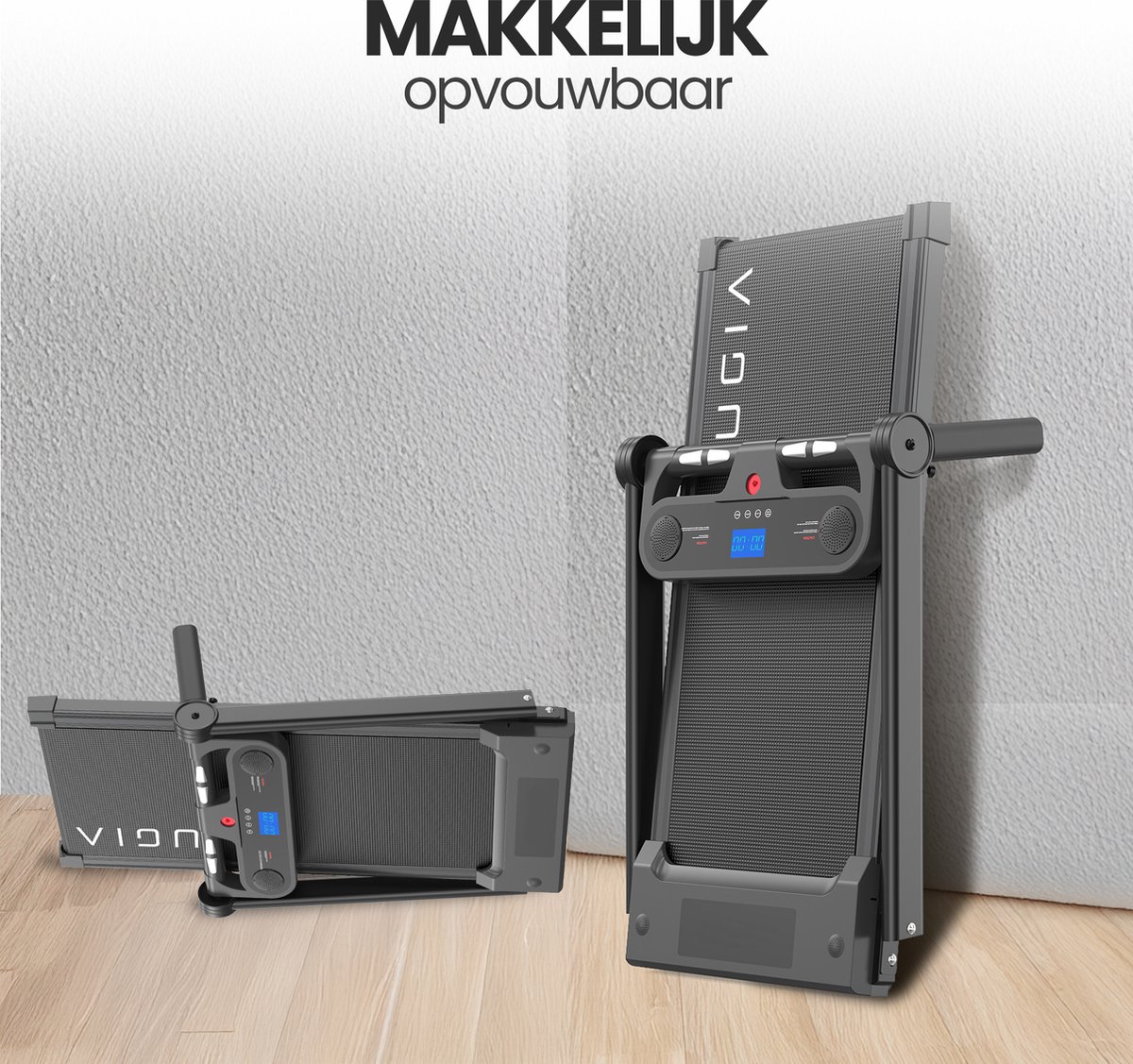 Afbeelding 3 van Lugia Fit Pro Loopband - 1-12km/u - Wandelband - Hellingsfunctie - Bluetooth Speakers - Led Display - Walking Pad - Treadmill - Opvouwbare Loopband - Inklapbaar