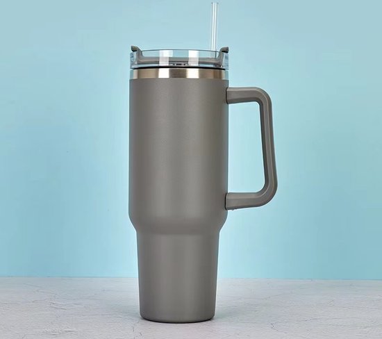 ThermoLux 40oz RVS ThermoCup – Geïsoleerde roestvrijstalen waterfles-De Luxe Geïsoleerde Beker voor Elk Avontuur-Incl. Rietje en Herbruikbare Dop- 12 uur warmte-Kantoor-Reizen-Thuis-Buiten-Sporten