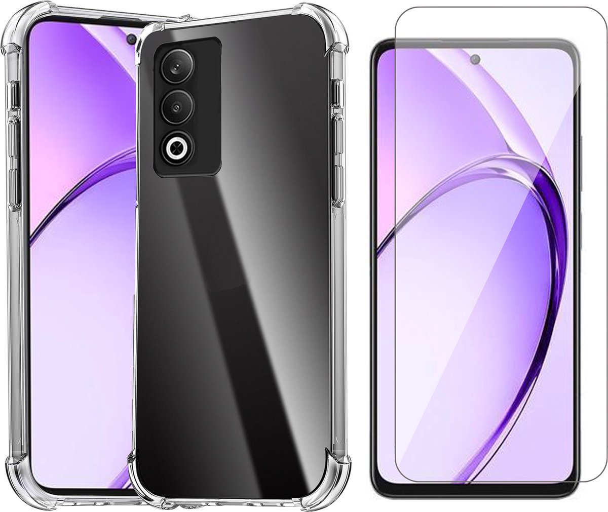 Hoesje geschikt voor Oppo A80 - Screenprotector Glas - Shockproof Transparant
