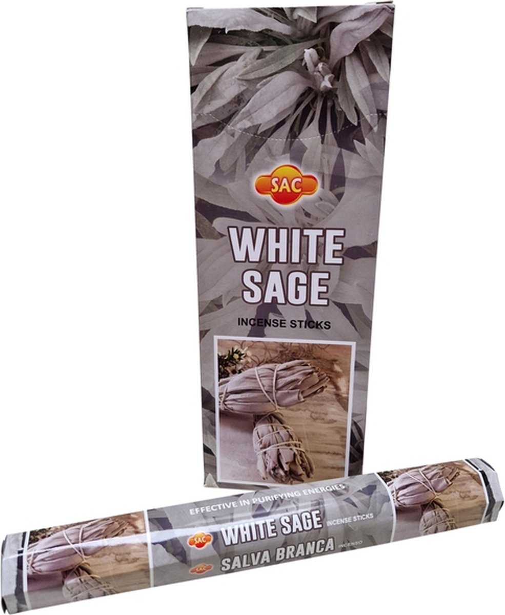WIEROOKSTOKJES WHITE SAGE (6 DOOSJES MET CIRCA 20 STOKJES)