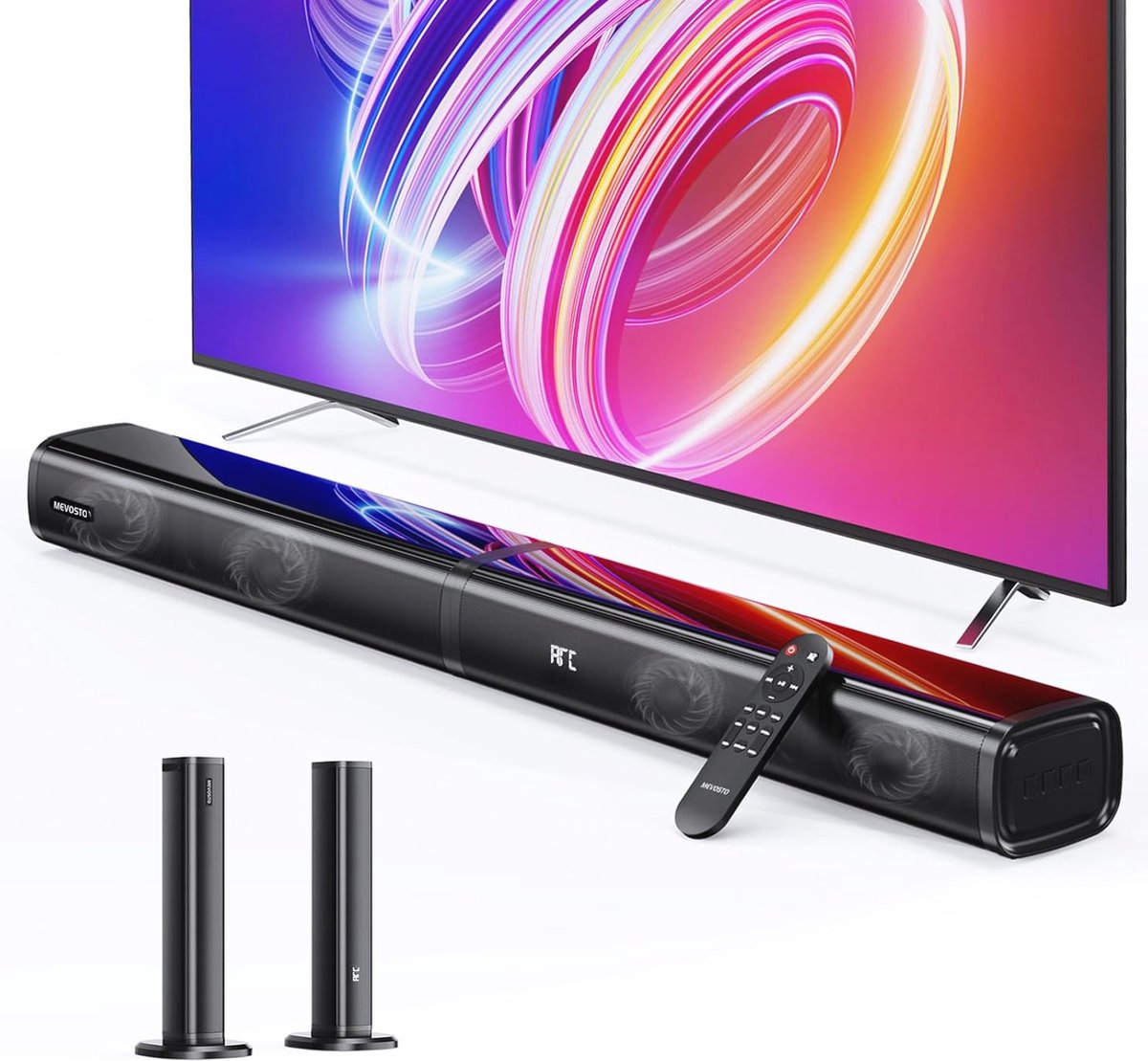 2.2-Kanaals Afneembare Soundbar met Dubbele Subwoofer - 80 - 2.2-Kanaals - €98,00