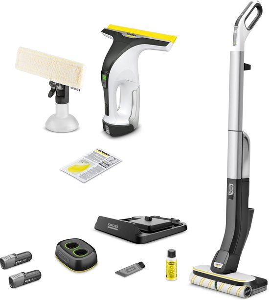 Foto: K rcher fc 4 4 floor cleaner battery set wv 4 4 combi draadloze vloerreiniger met 2 roterende microvezelrollen accuduur 30 min oppervlakte per accu 90 m elektrische floor cleaner met vervangbare accu s complete indoorset 