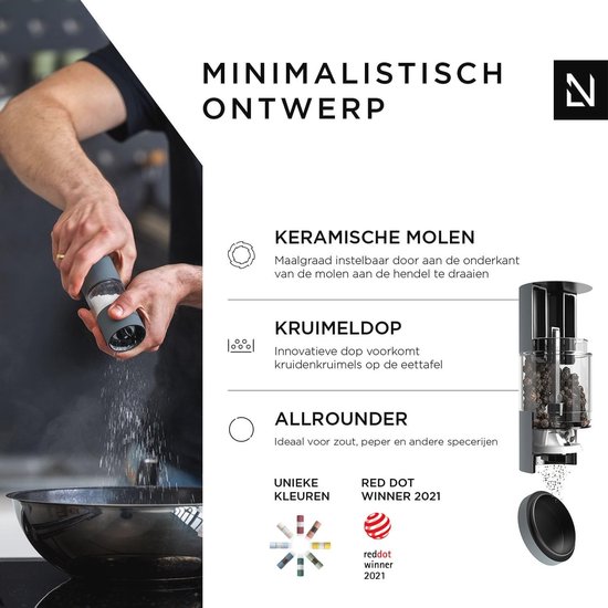 Igoods Peper- en Zoutmolen Set - Pepermolen Hout - Zoutmolen Hout - Peper- en Zoutmolen - Kruidenmaler - 2 Stuks - Donkerbruin - 20cm