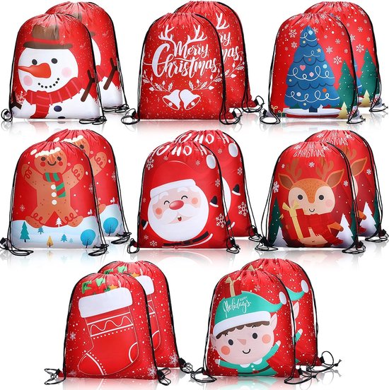 Quixotical 9 stuks voetbaltas met trekkoord, feesttas, goodie bags