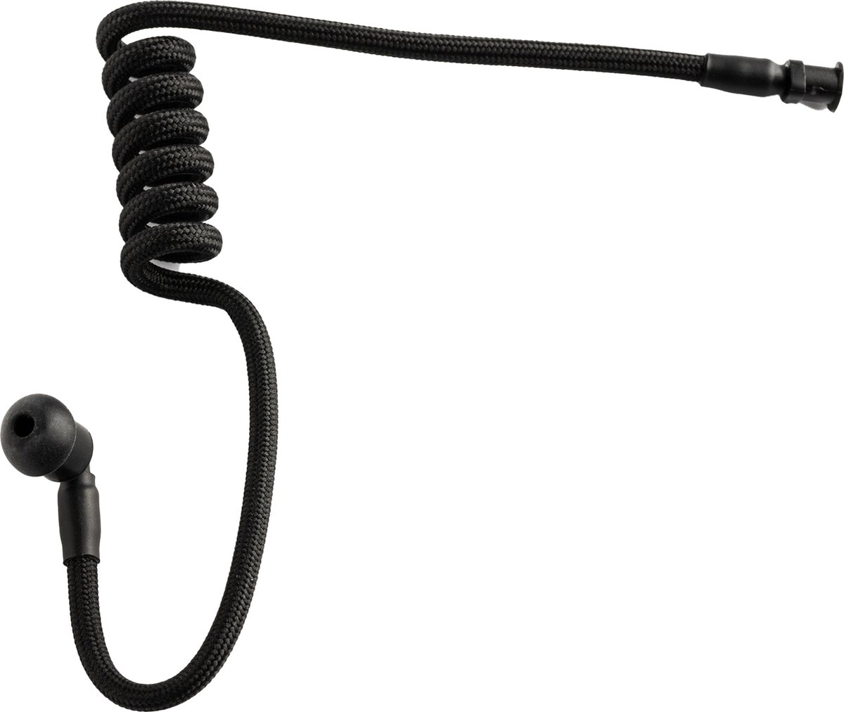Hoornie© Zwarte Braided Eartube voor Portofoon Headsets & Oortjes