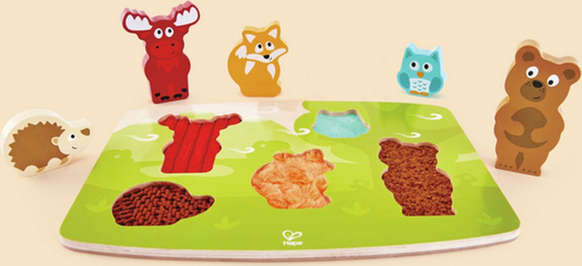 Hape Tactiele Bosdieren Puzzel