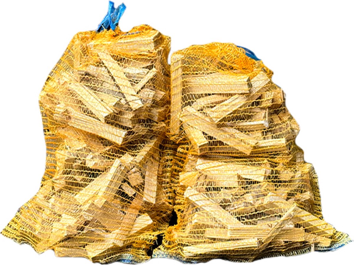 4 netzakken - Aanmaakhout in netzakken ca. 16 á 18 kg | aanmaakhoutjes voor aanmaak haardhout in kachel