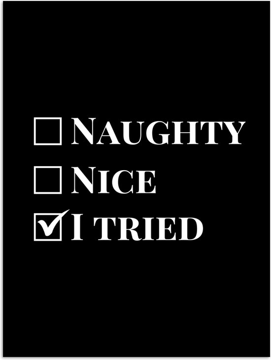 Poster 60x80 cm - Kerst - Zwart - Wit - Quote - Grappig - Posters - Kamer decoratie - Wanddecoratie woonkamer - Kerstdecoratie voor binnen - Kerstversiering - Kerstmis versiering in huis - Kerstaccessoires