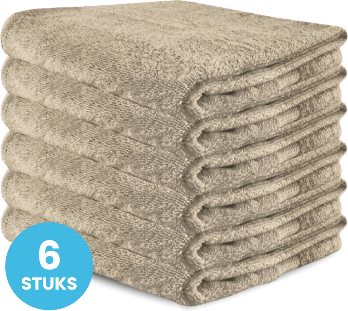 Funnies Handdoeken 6 Stuks Pinkstone - Set van 6 Luxe Badhanddoeken - 70 x 140 cm - Hoogwaardig 100% Katoen - 500 gram/m² Dikke, Zachte en Sneldrogende Handdoek - Ideaal voor Badkamer, Sport, Sauna, Zwembad en Vakantie