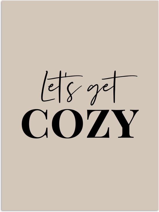 Poster 60x80 cm - Beige - Winter - Quote - Cozy - Posters - Kamer decoratie - Wanddecoratie woonkamer - Muurdecoratie slaapkamer